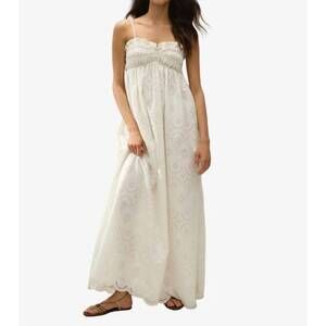 NEW FAITHFULL THE BRAND etta maxi dress in bianca broderie white